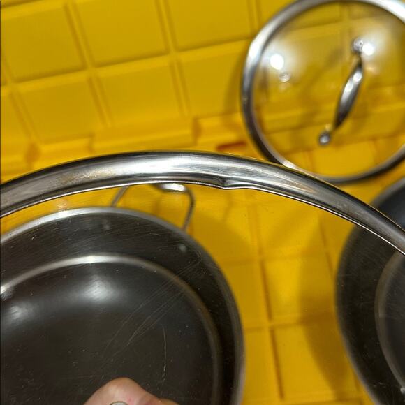 HEXCLAD 6-Piece Nonstick Stainless Steel Frying Pan Set 8", 10" 12" and Wok $600 - Picture 10 of 10